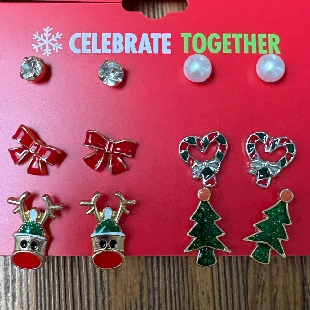 Kohl's Celebrate Together Holiday Earrings Set - Red, Green, Silver